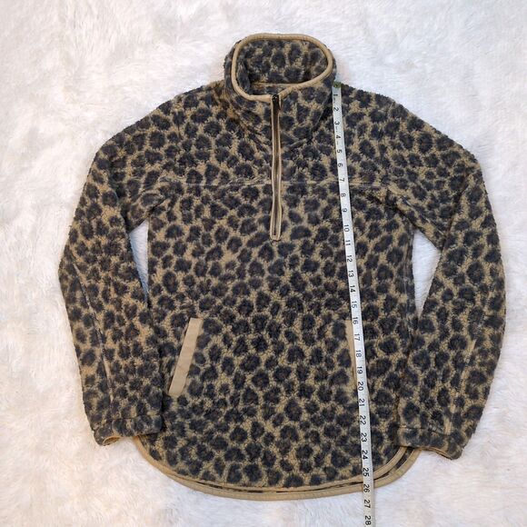 Abercrombie & Fitch Womens XXS Leopard Animal Print Sherpa Fleece Jacket Coat - Picture 11 of 12
